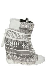 D&G 90mm Letter Canvas Calfskin Wedges