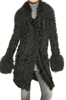 Dolce & Gabbana Mongolia,rabbit Fur and Wool Knit Coat - Lyst