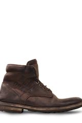 Dolce & Gabbana Engraved Calfskin Lace Up Boots