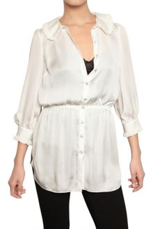 Dolce & Gabbana Ruffled Lace Detail Silk Satin Shirt - Lyst