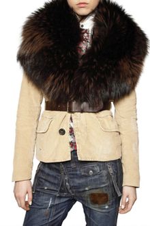 DSquared2 Racoon Collar Corduroy Jacket - Lyst