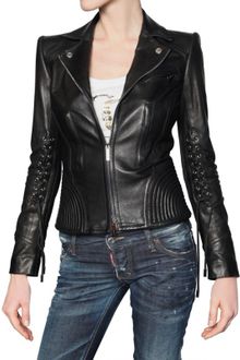 DSquared2 Calfskin Biker Leather Jacket - Lyst