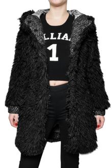 John Galliano Hooded Faux Fur Coat - Lyst