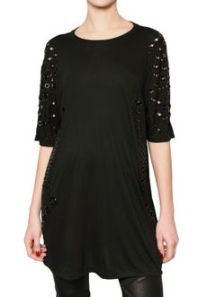 Givenchy Eyelets Jersey Oversize T-shirt - Lyst