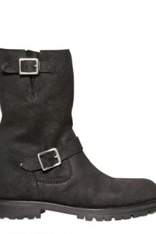 Jimmy Choo Waxed and Rugged Suede Shearling Boots - Lyst