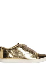 Lanvin Crackled Metallic Calf Sneakers