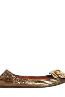 Lanvin Metallic Calfskin Ballerina Flats - Lyst