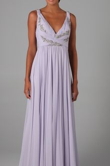 Marchesa V Neck Full Skirted Gown - Lyst