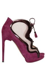Nicholas Kirkwood 130mm Suede Net Laced Bootie Pumps