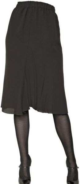  Double Layered Silk Crepe Skirt 