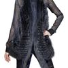 Roberto Cavalli Silk Georgette Raccoon Gilet Fur Coat in Blue (navy) - Lyst
