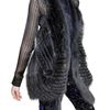 Roberto Cavalli Silk Georgette Raccoon Gilet Fur Coat in Blue (navy) - Lyst