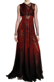 Roberto Cavalli Feather Print Silk Chiffon Dress - Lyst
