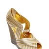 Yves Saint Laurent Maggy Metallic Leather Wedges in Gold - Lyst