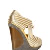 Yves Saint Laurent Maggy Metallic Leather Wedges in Gold - Lyst