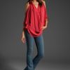 Haute Hippie Drape Halter Top in Red (coral) - Lyst
