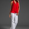 Haute Hippie Drape Halter Top in Red (poppy) - Lyst