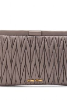 Miu Miu Matelasse Leather Clutch - Lyst