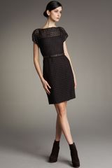 Akris Eyelet Bateau-neck Dress
