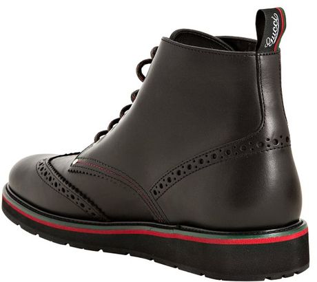 wingtip gucci boots leather