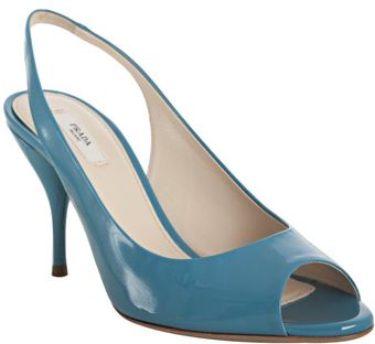  Voyage Patent Leather Peep Toe Slingbacks 