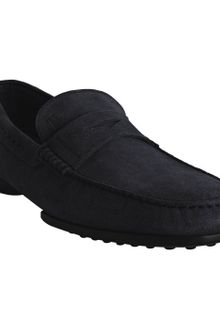 Tod's Navy Suede New Brooklyn Penny Loafers - Lyst