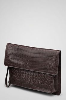Bottega Veneta Ebano Crocodile Fume Soft Clutch - Lyst