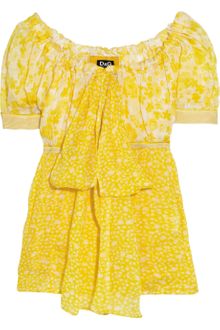D&G Printed Sheer Silk Blouse - Lyst