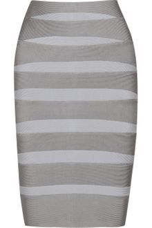 Hervé Léger Striped Bandage Skirt - Lyst