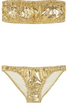 Melissa Odabash Ibiza Metallic Bandeau Bikini - Lyst