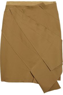 Zac Posen Pleated Crepe Skirt - Lyst