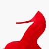 Alexander Mcqueen Velour Curved Wedge Heels in Red - Lyst