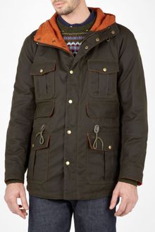 Barbour Olive and Orange Tweed Waxed Parka - Lyst