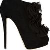 Giuseppe Zanotti Rufflefront Suede Ankle Boots in Black - Lyst