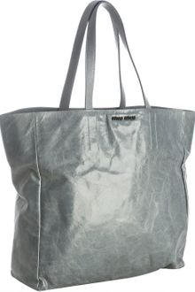 Miu Miu Cornflower Shined Leather Tote - Lyst