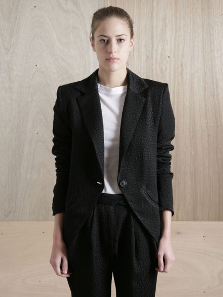 Preen Womens Crepe Black Buffalo Jacket in Black - Lyst