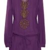Antik Batik Embellished Silkchiffon Kaftan in Purple - Lyst