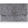 Anya Hindmarch Valorie Glitterfinish Leather Clutch in Silver (pewter) - Lyst