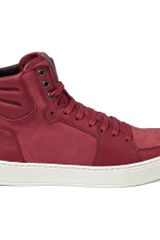 Yves Saint Laurent Suede and Leather High Top Sneaker