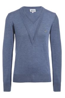 Vivienne Westwood Double V-neck Orb Jumper - Lyst