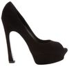 Yves Saint Laurent Peep Toe Shoe in Black - Lyst