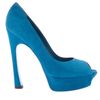 Yves Saint Laurent Peep Toe Shoe in Blue - Lyst