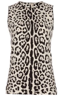 Dolce & Gabbana Leopard Sleeveless Top - Lyst