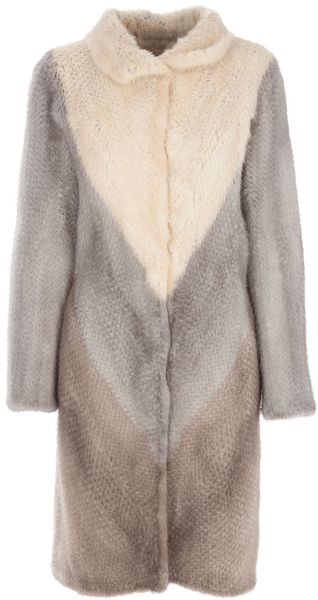 Liska By Thomas Kirchgrabner V Patterned Coat - Lyst