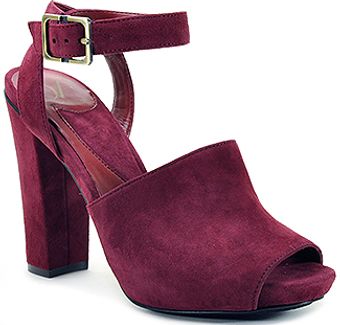 Diane Von Furstenberg Rebel - Cranberry Suede Block Heel Sandal - Lyst