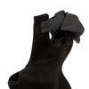 Alexander Mcqueen Suede Finnedwedge Peeptoe in Black - Lyst