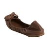Miu Miu Coconut Leather Stitched Bow Detail Flats in Brown (coconut) - Lyst