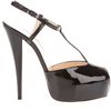 Giuseppe Zanotti Peep Toe Tbar Sandal in Black - Lyst