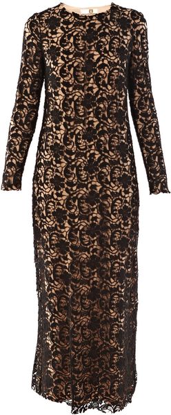 MSGM Long Lace Dress - Lyst