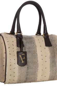 Furla Coffee Snake Embossed Leather D-light Bauletto Bag - Lyst